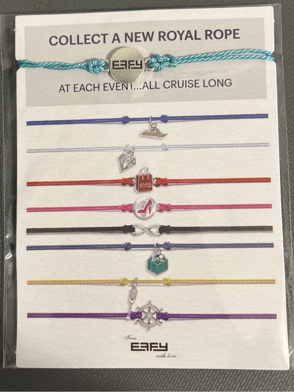 EFFY Rope Bracelet with Round EFFY Logo Charm Royal Caribbean Royal Rope